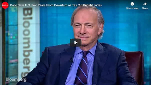 Dalio Says U.S. Two Years From Downturn as Tax Cut Benefit Fades