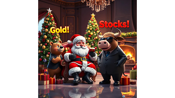 ISABELNET Cartoon of the Day - Bears Are Asking for Gold vs. Bull Are Asking for Stocks - Happy Holidays!